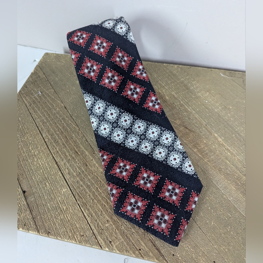 Christian Dior Vintage Tie 90s Designer Geometric Medallion Print Luxury St